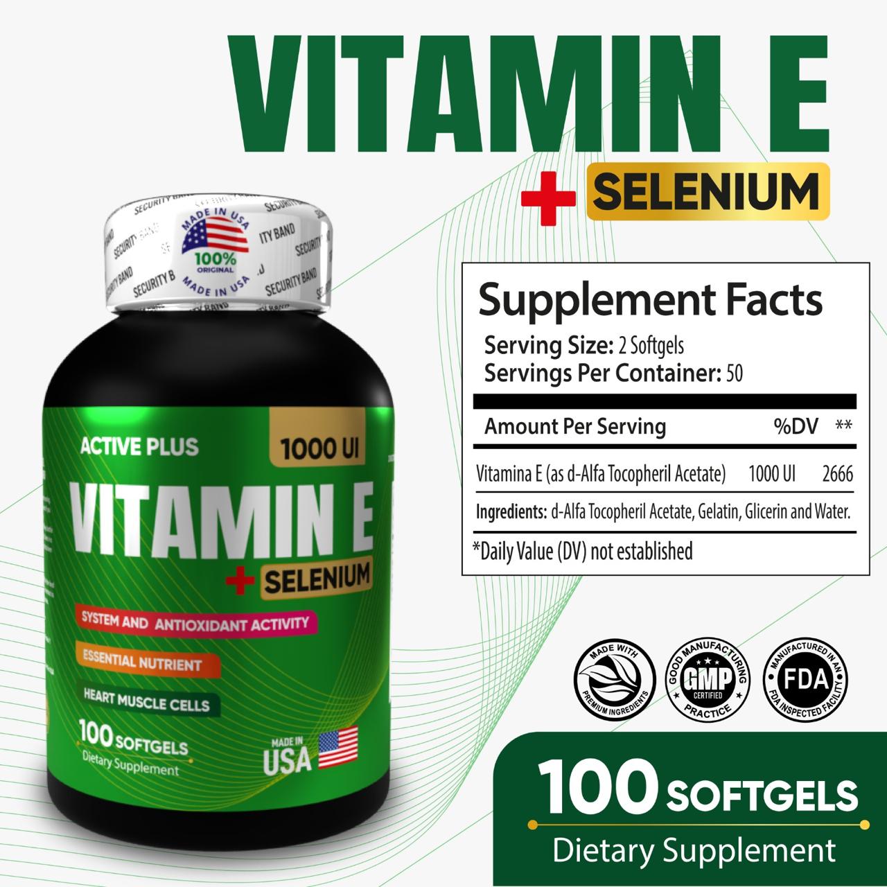 NutraVida Vitamina E + Selenio | Antioxidante, Inmunidad y Belleza desde adentro