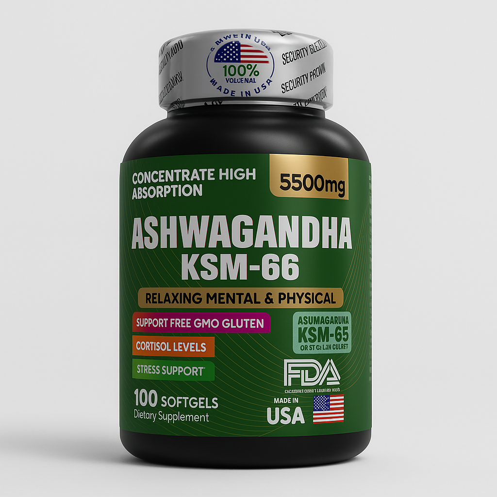 Ashwagandha KSM-66® — Manejo del estrés, enfoque y bienestar