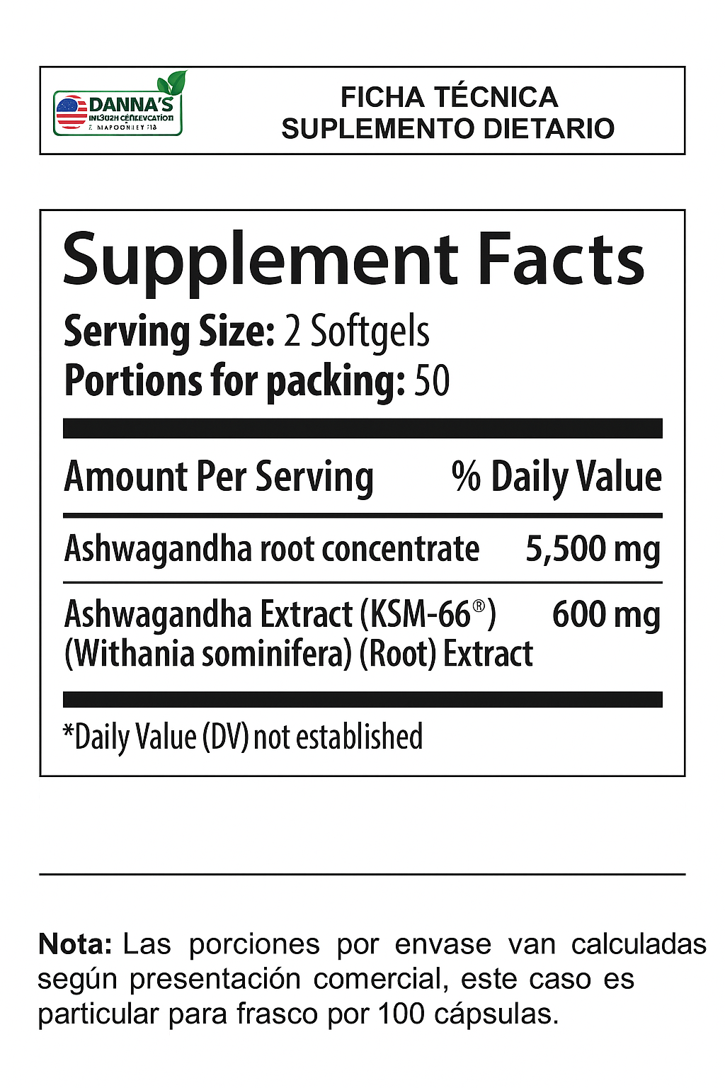 Ashwagandha KSM-66® — Manejo del estrés, enfoque y bienestar