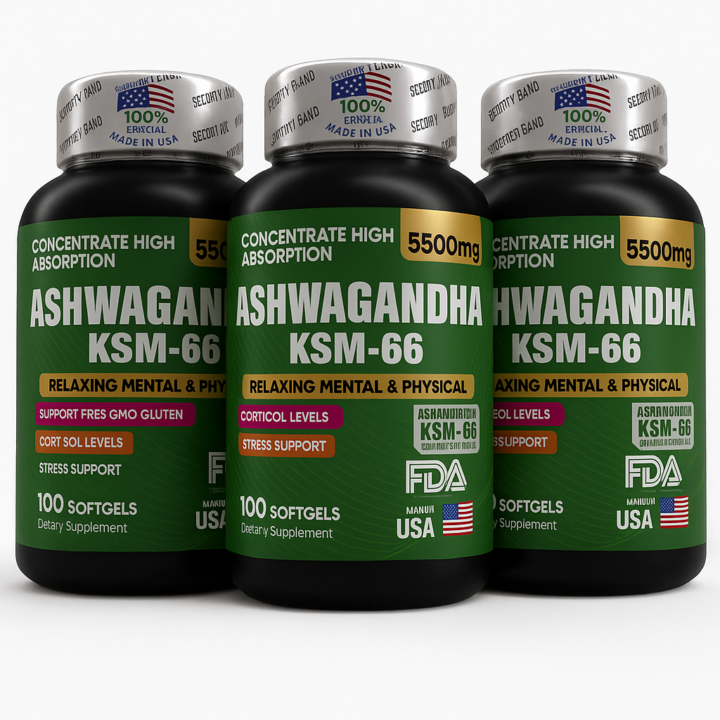 Ashwagandha KSM-66® — Manejo del estrés, enfoque y bienestar