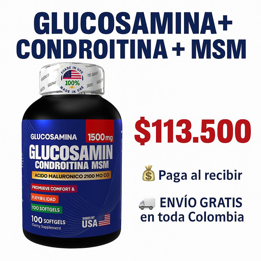 Glucosamina, Condroitina y MSM con Ácido Hialurónico