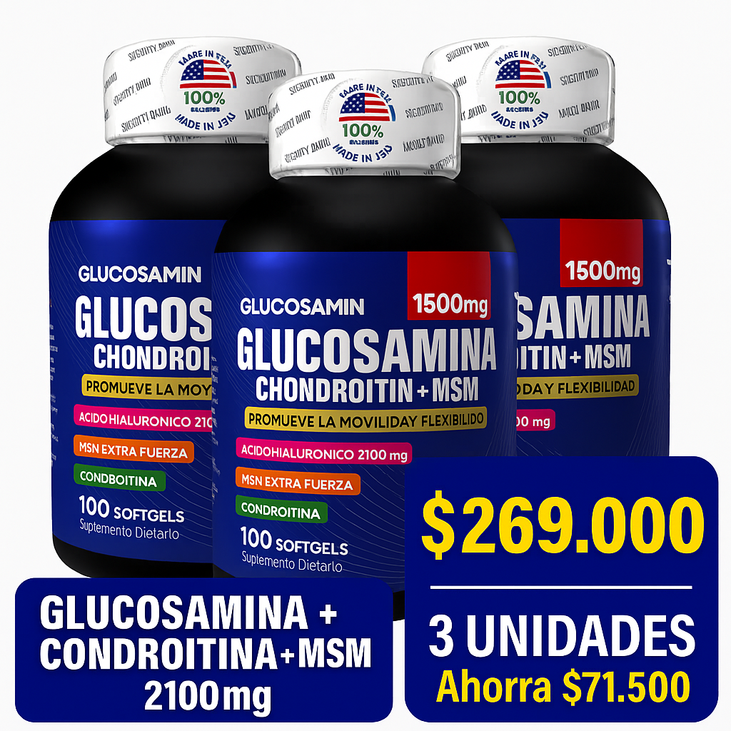 Glucosamina, Condroitina y MSM con Ácido Hialurónico