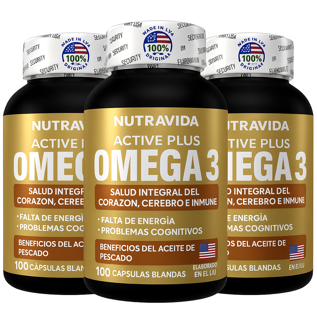 NutraVida Omega-3 Active Plus 1300 mg | Salud cardiovascular y cognitiva