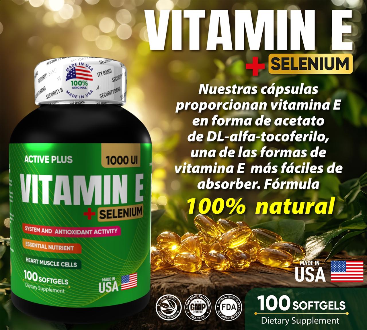 NutraVida Vitamina E + Selenio | Antioxidante, Inmunidad y Belleza desde adentro