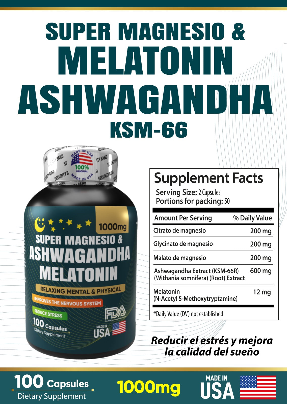 Dormex KSM – Magnesio + Melatonina + Ashwagandha