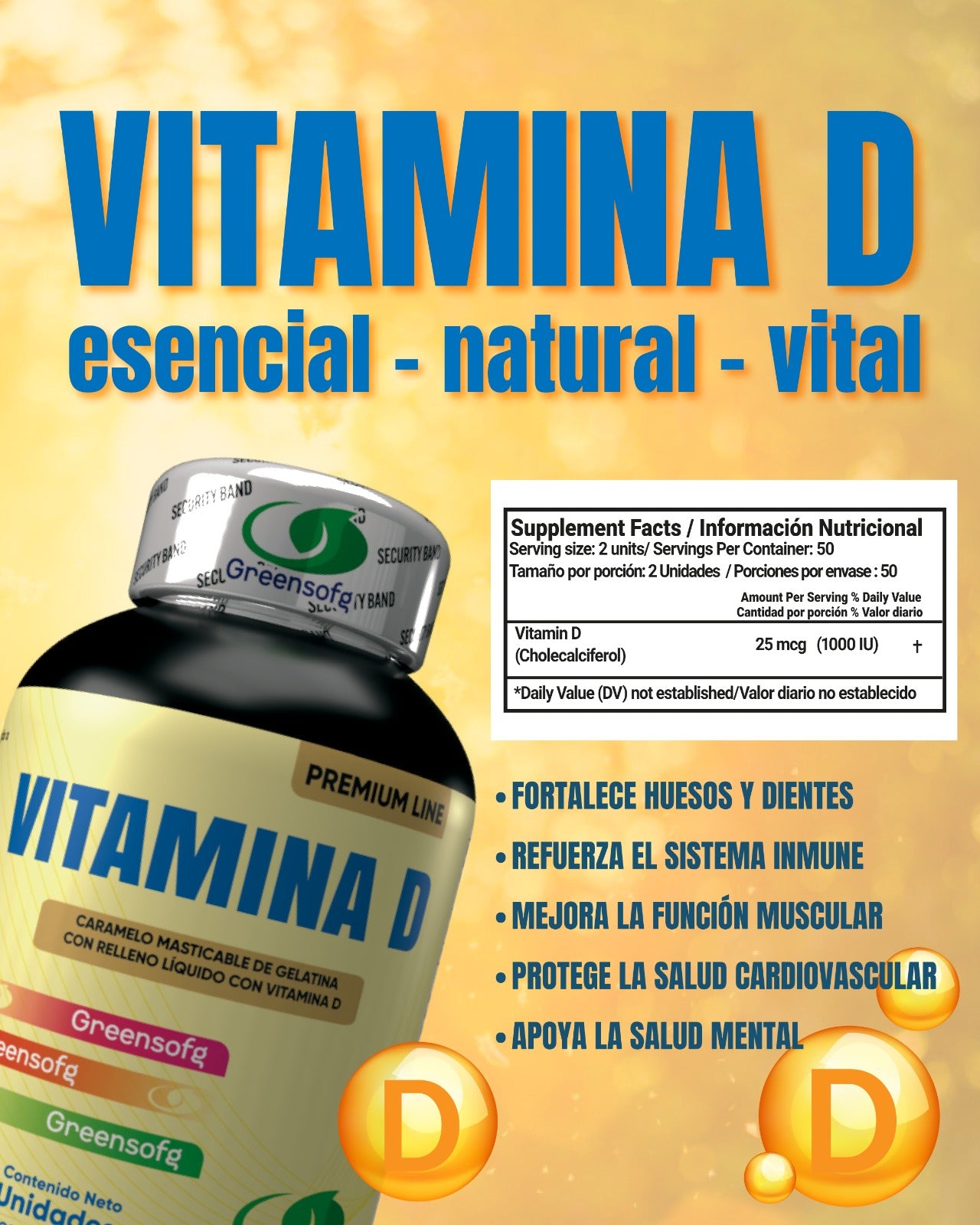 NutraVida Vitamina D – Fortaleza ósea, inmunidad y energía diaria