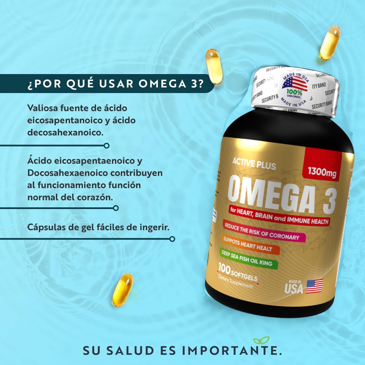 NutraVida Omega-3 Active Plus 1300 mg | Salud cardiovascular y cognitiva