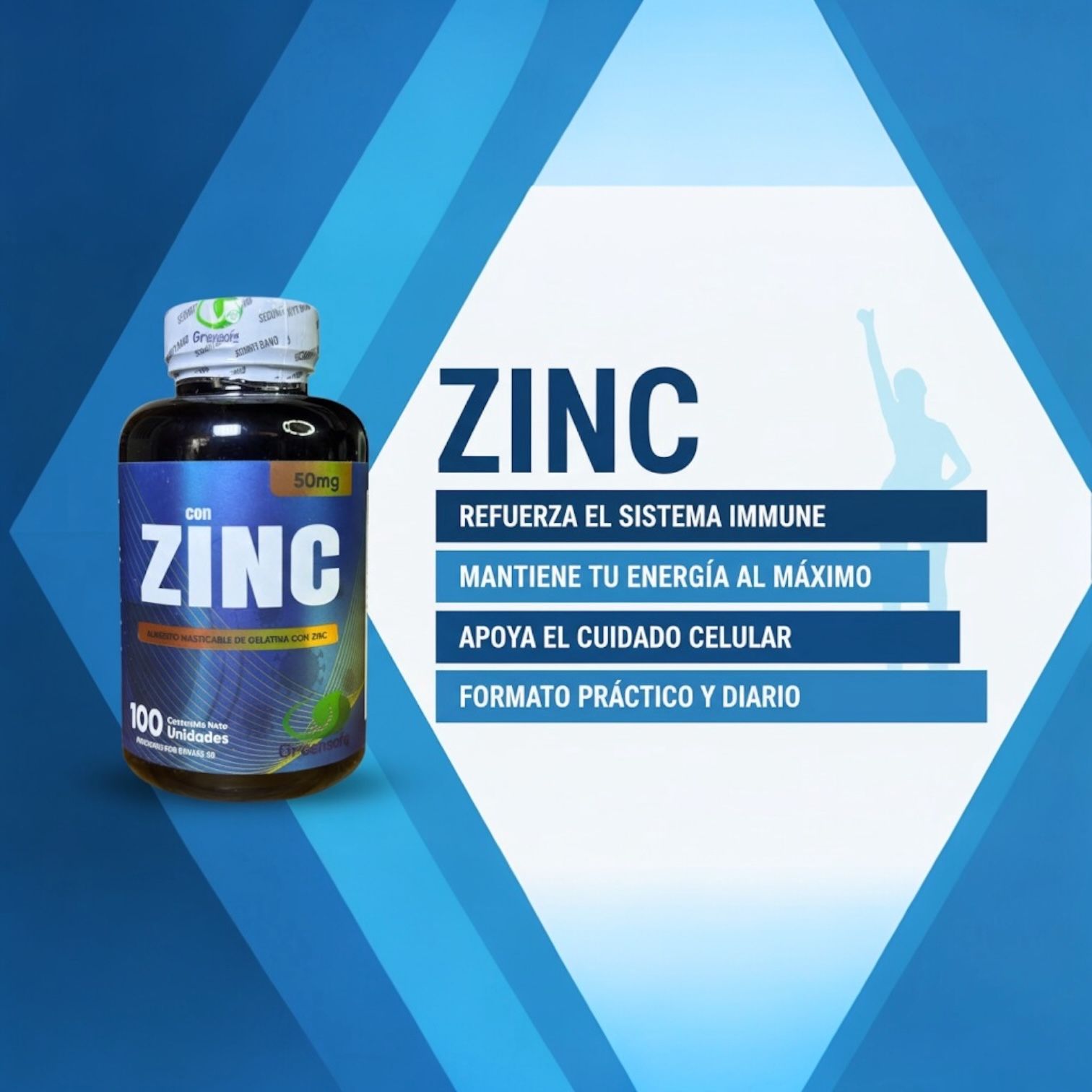 NutraVida Zinc 50 mg – Inmunidad, Energía y Vitalidad