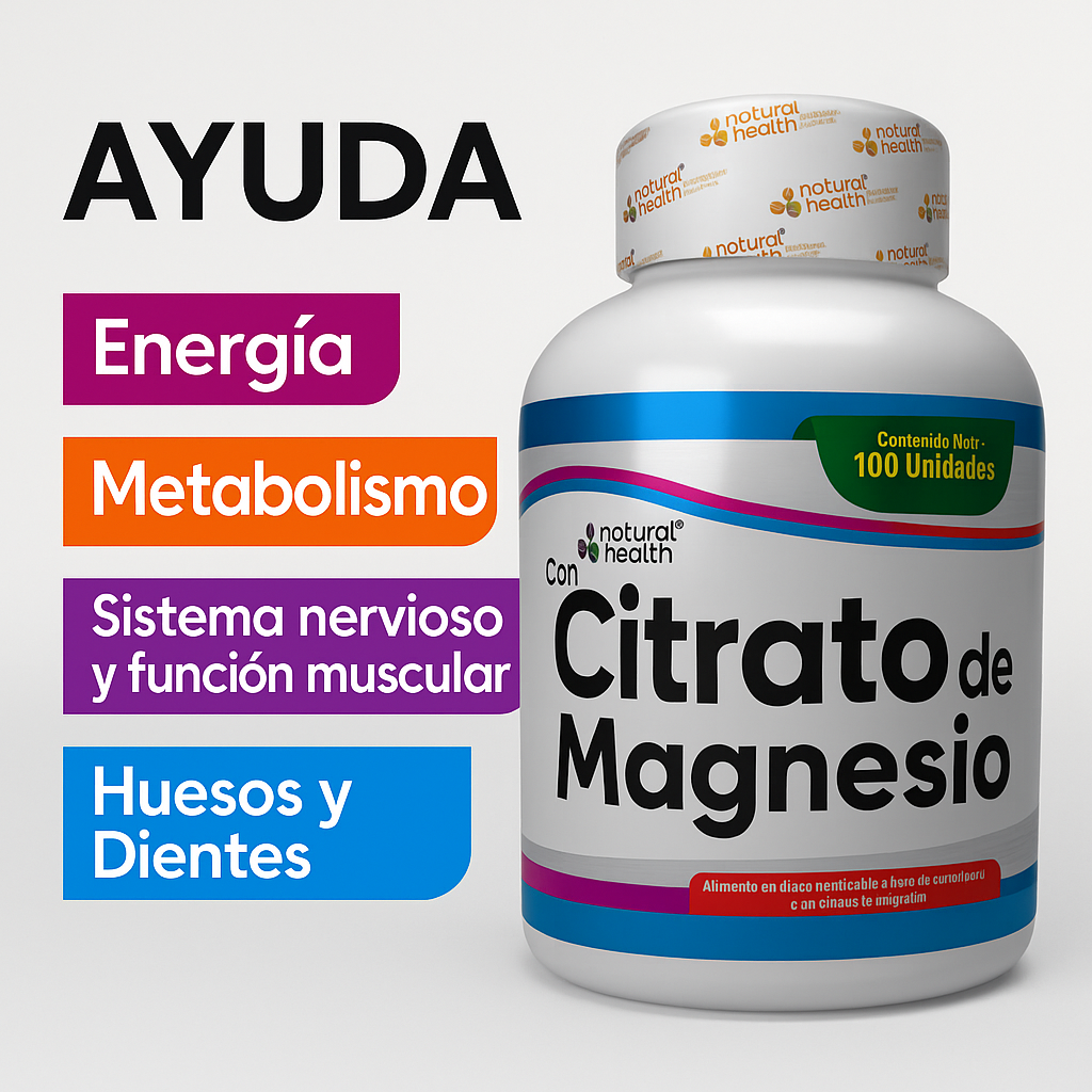 Citrato de Magnesio – Energía y Bienestar en Tabletas Masticables (100 Unidades)